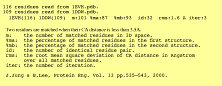 comparison of two structures output example