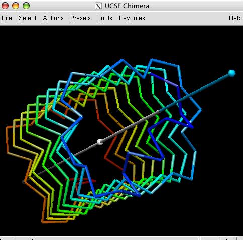 SymD output transformed structure and rotation axis example