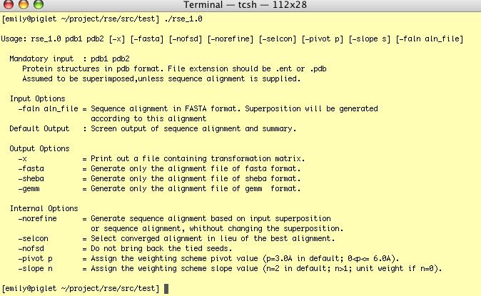 default output for RSE example