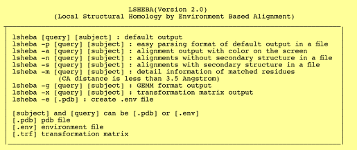 LSHEBA version 2.0 sample page