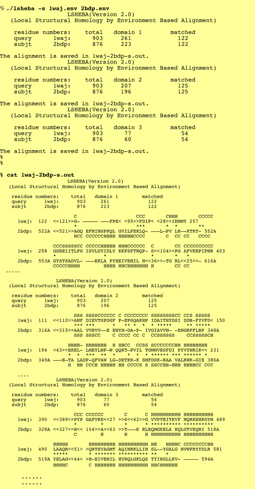 alignments saved with secondary structure code example