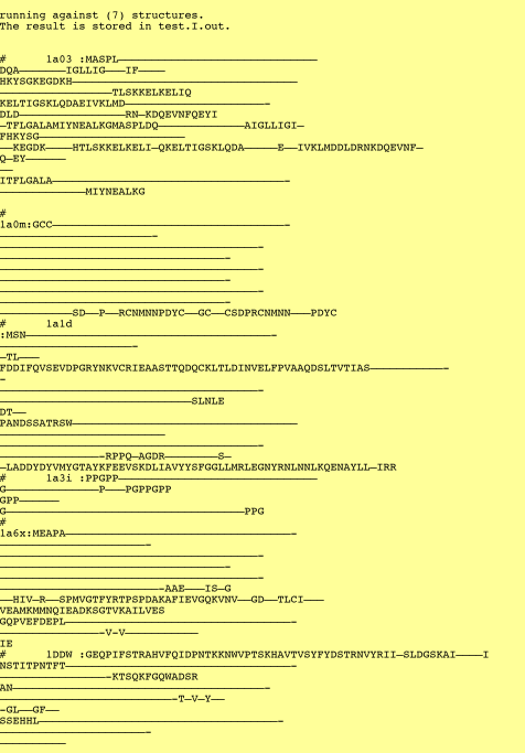 one to many alignments with insertion output example
