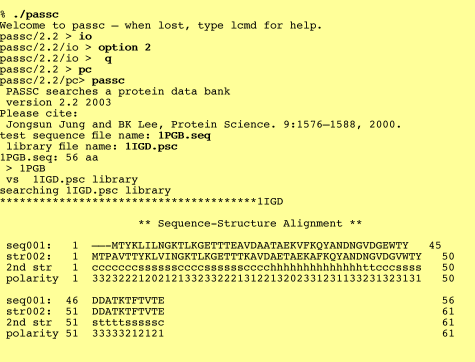 pairwise alignment output example
